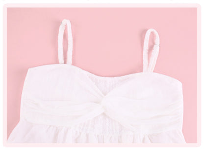 Serendipity Daily White Peach Cami Skirt Pink Cardigan Three Piece Set