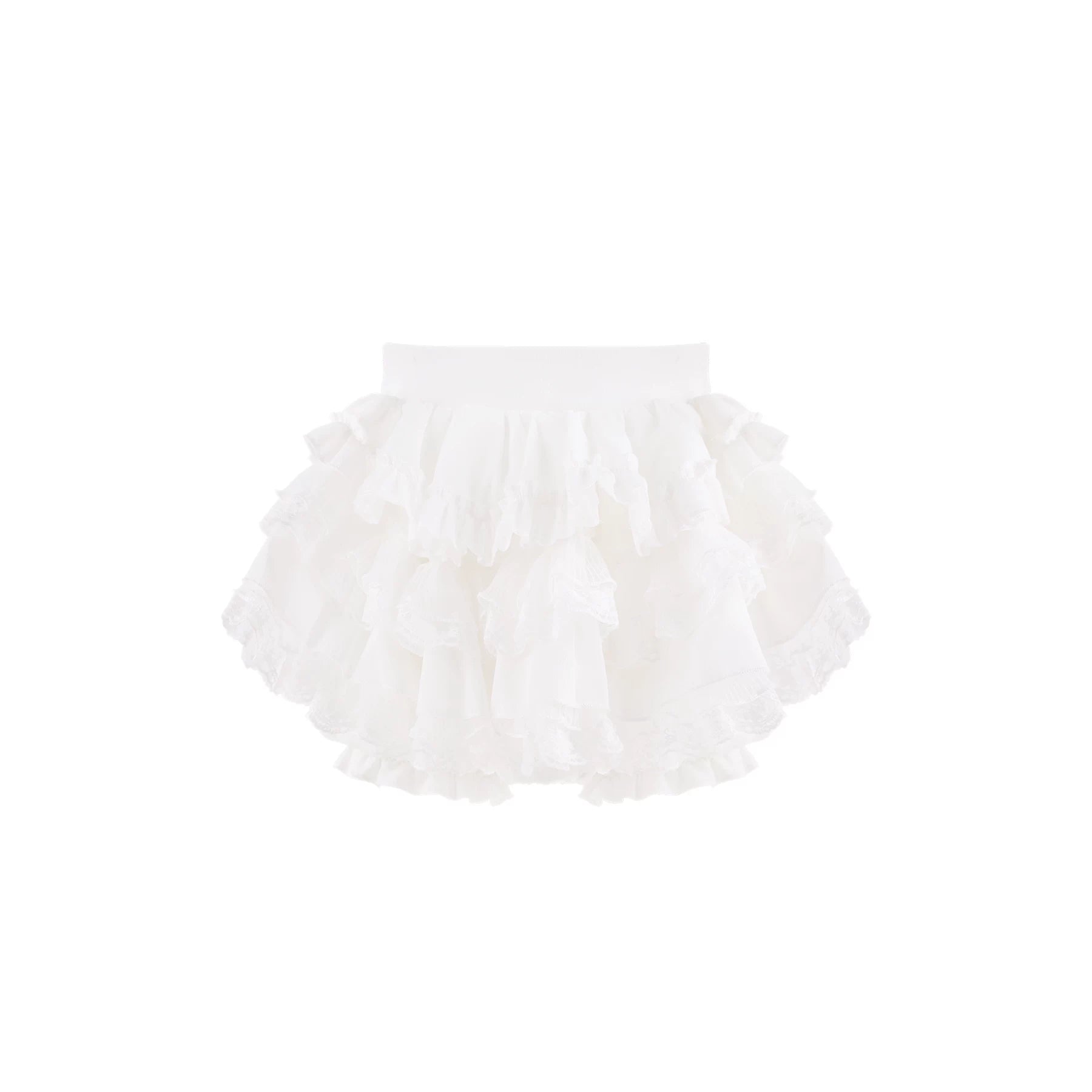 White ruffled bloomers on a white background