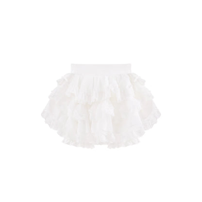 White ruffled bloomers on a white background