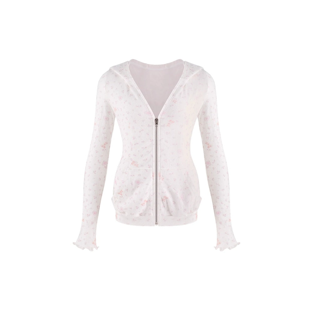 Serendipity Flower Journey White Jacket Pink Cami Shorts Three Piece Set