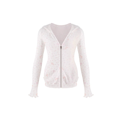 Serendipity Flower Journey White Jacket Pink Cami Shorts Three Piece Set