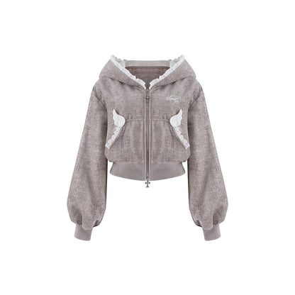 Serendipity Gray Cat Dimension Hoodie Skirt Two Piece Set