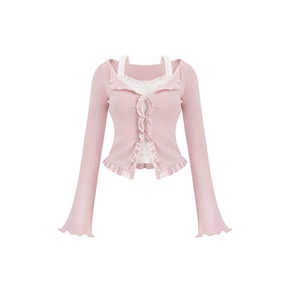Serendipity Gummy Pink Top White Skirt Two Piece Set