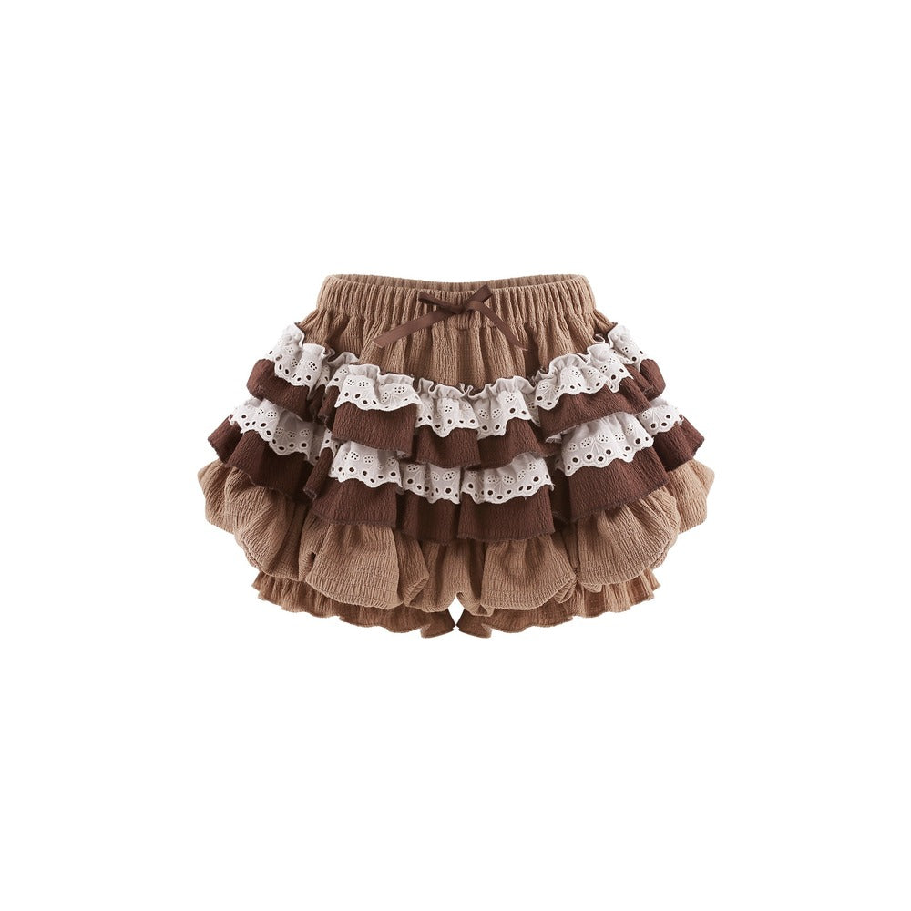 Serendipity Hazelnut Toffee Brown Blouse Skirt Two Piece Set