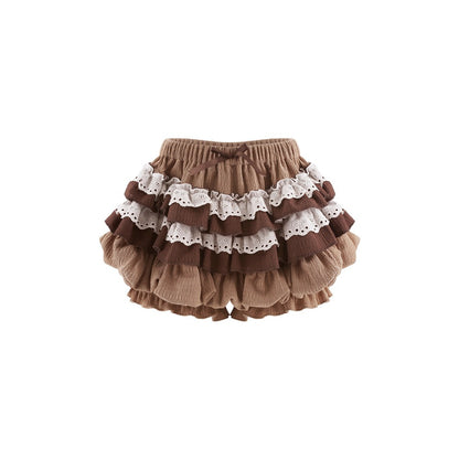 Serendipity Hazelnut Toffee Brown Blouse Skirt Two Piece Set