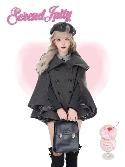 Serendipity Night Talk Black Top Cape Skirt Three Piece Set