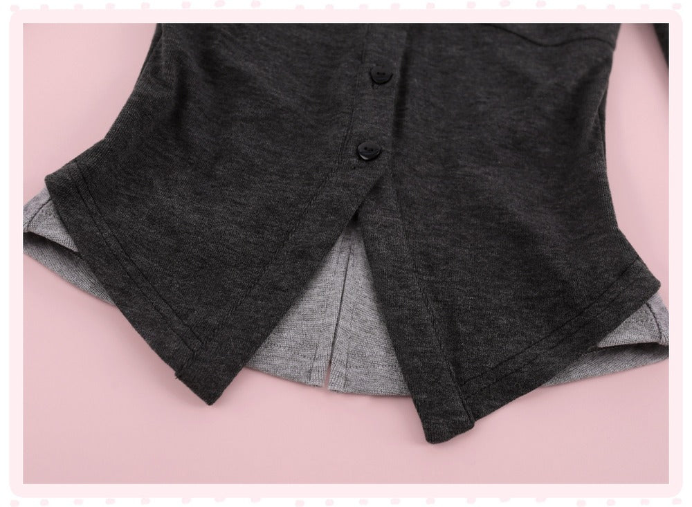 Serendipity Night Talk Black Top Cape Skirt Three Piece Set