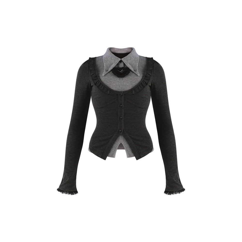 Serendipity Night Talk Black Top Cape Skirt Three Piece Set