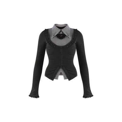 Serendipity Night Talk Black Top Cape Skirt Three Piece Set