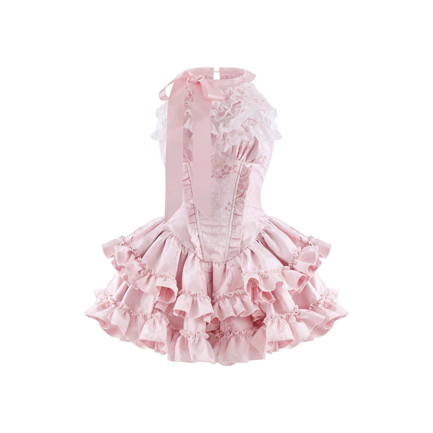 Serendipity Thousand Gold Full Bloom Pink Dress Shorts Two Piece Set