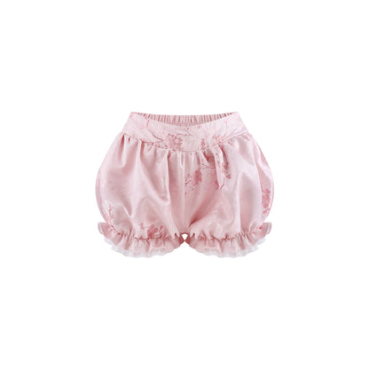 Serendipity Thousand Gold Full Bloom Pink Dress Shorts Two Piece Set