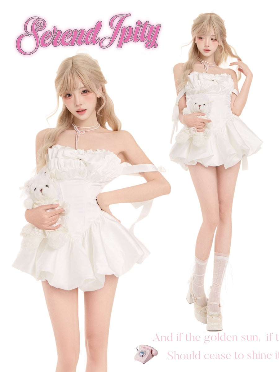 Serendipity Thousand Gold White Moonlight Dress Bloomers Two Piece Set
