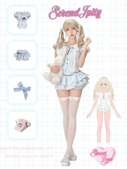 studious kawaii look with librariancore top and skirt