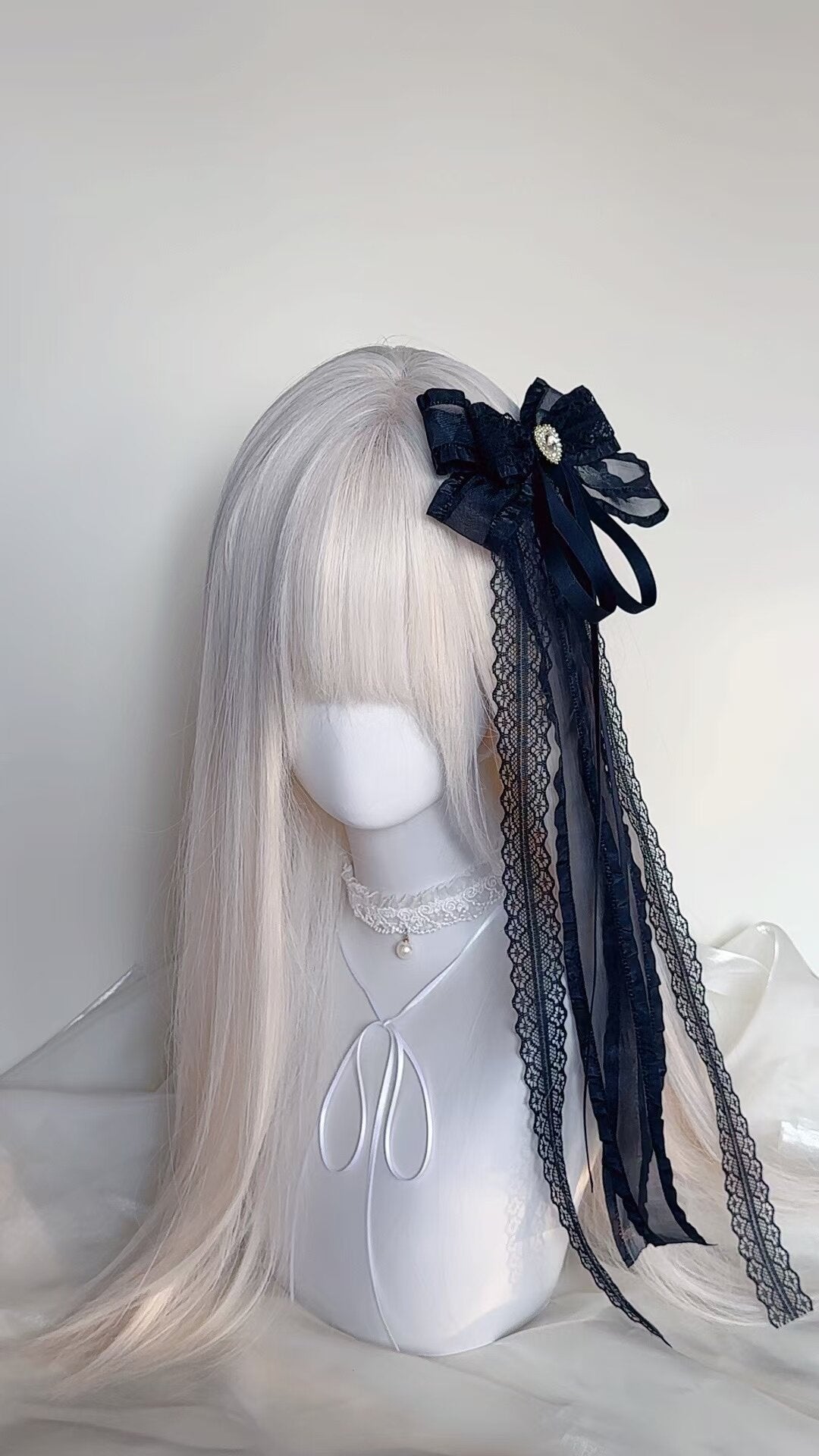 Sweet Bow Lace Blue Pink Beige Hair Clip Hair Accessories