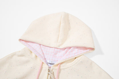 Young Eyes Becky Rabbit Pastel Green Pink Yellow Hoodie Jacket