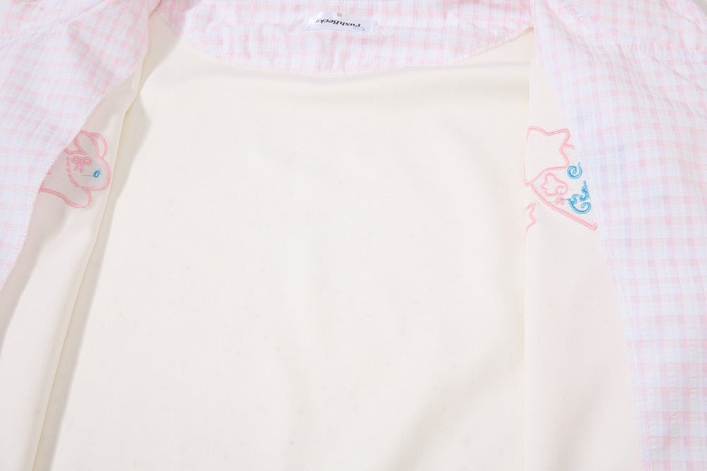 Young Eyes Becky Rabbit Pastel Green Pink Yellow Hoodie Jacket