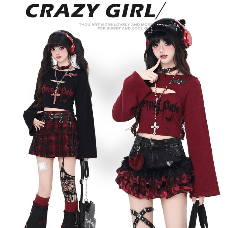 Two individuals wearing gothic-inspired outfits with 'CRAZY GIRL' text above.