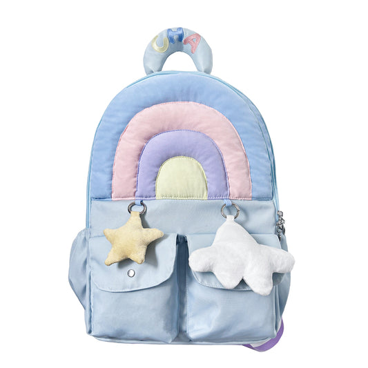 Rainbow Pastel Colorful Blue Purple Star Cloud Cute Y2K Bag Backpack