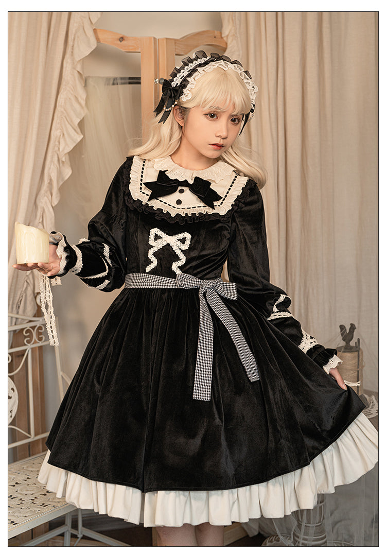 Mitaines Longues Noires Style Lolita/Gothique - Avec Rubans Et Boucles - Longueur 38 à 42 Cm - Polyester Extensible