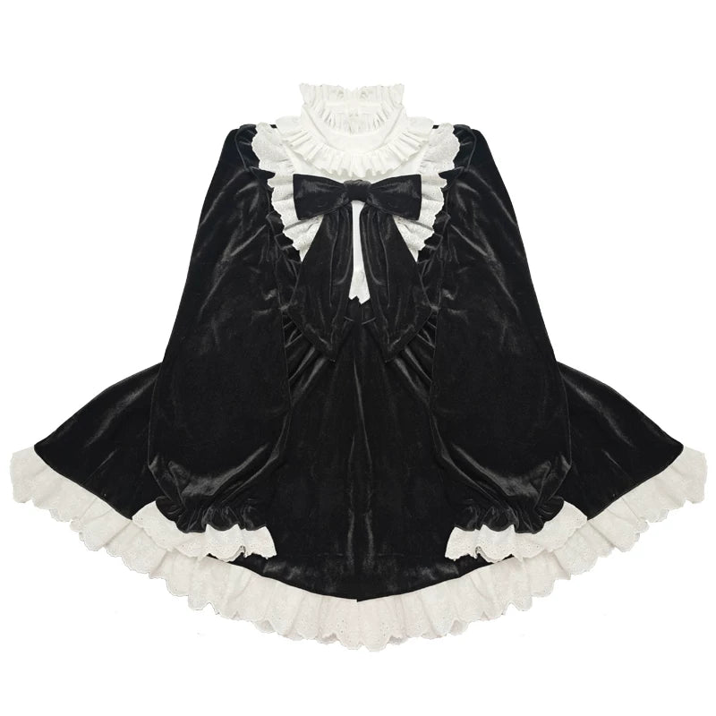 Plus Size Gothic Doll Black Lolita Dress