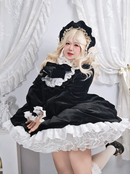 Plus Size Gothic Doll Black Lolita Dress