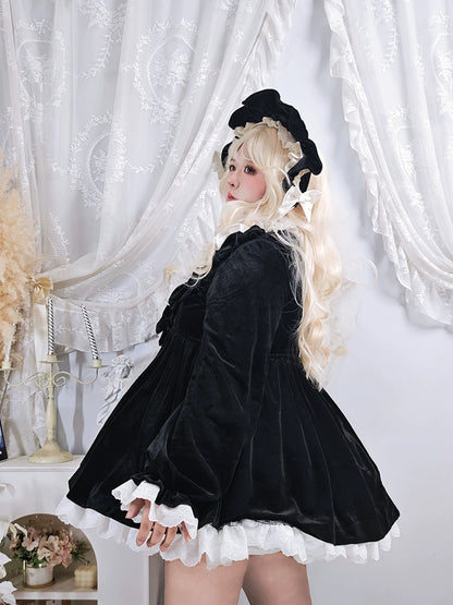 Plus Size Gothic Doll Black Lolita Dress