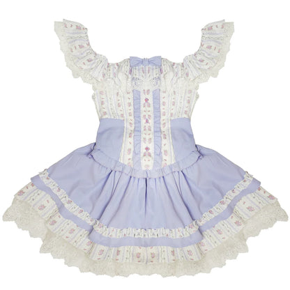 Plus Size Lavender Floral Purple Off Shoulder Top Skirt Two Piece Set