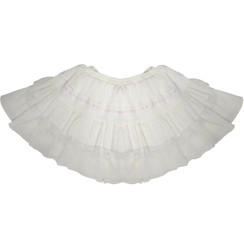 Plus Size Pink Cat Sweater White Skirt Bloomers Two Piece Set