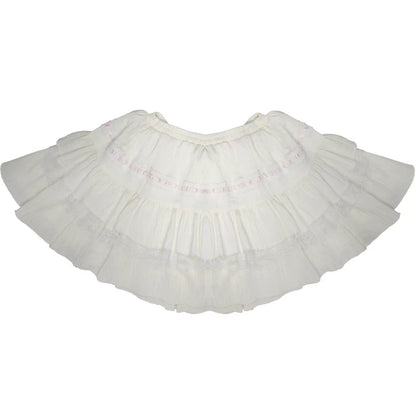 Plus Size Pink Cat Sweater White Skirt Bloomers Two Piece Set