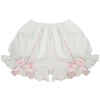 Plus Size Pink Cat Sweater White Skirt Bloomers Two Piece Set