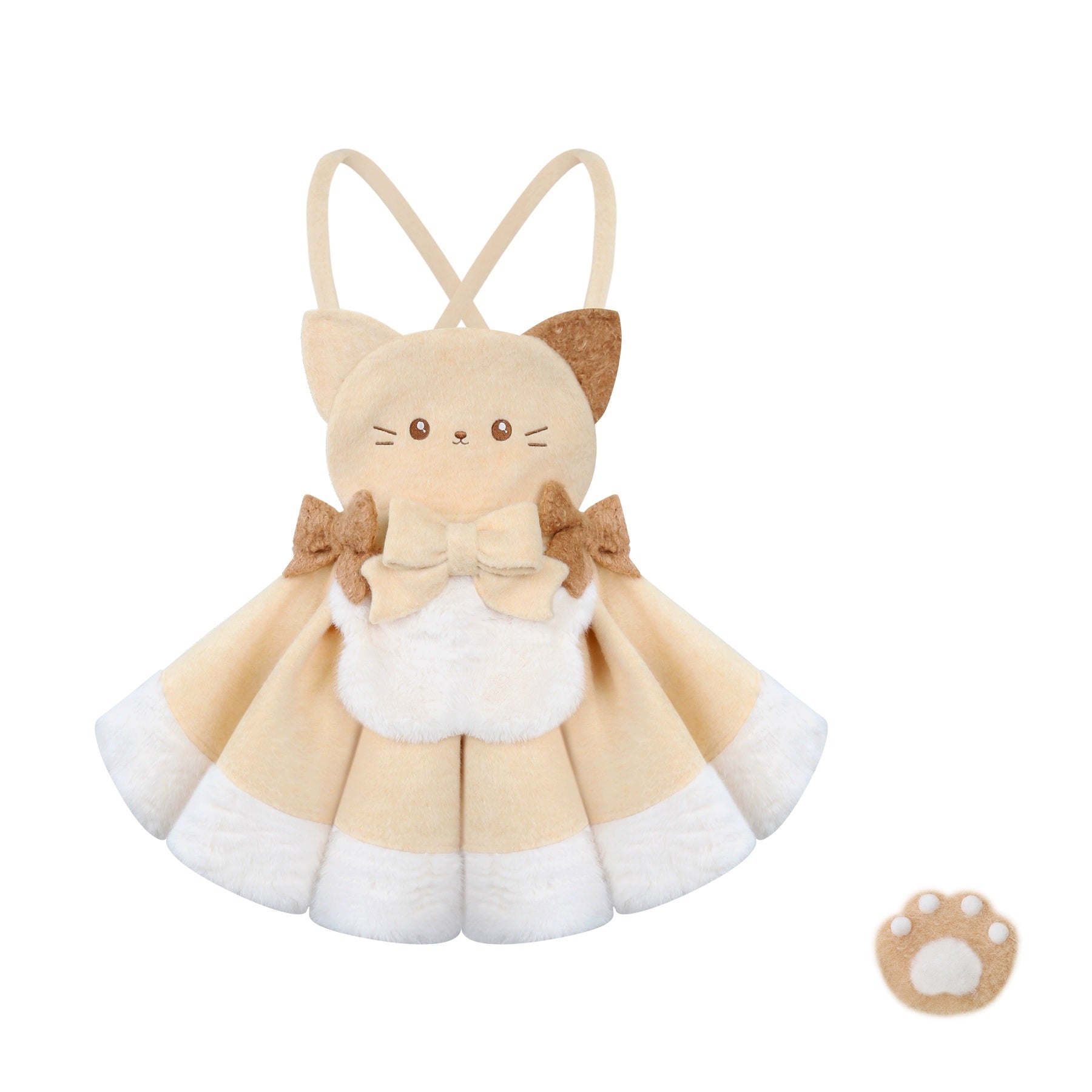 Dress skirt with calico cat design on a white background