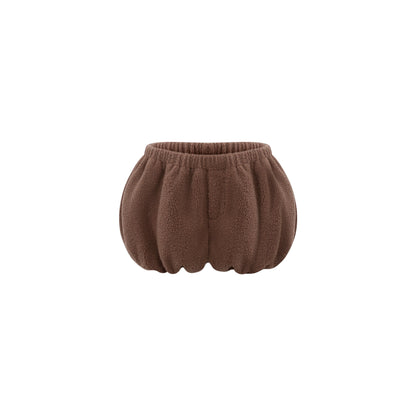 Brown baby bloomers on a white background
