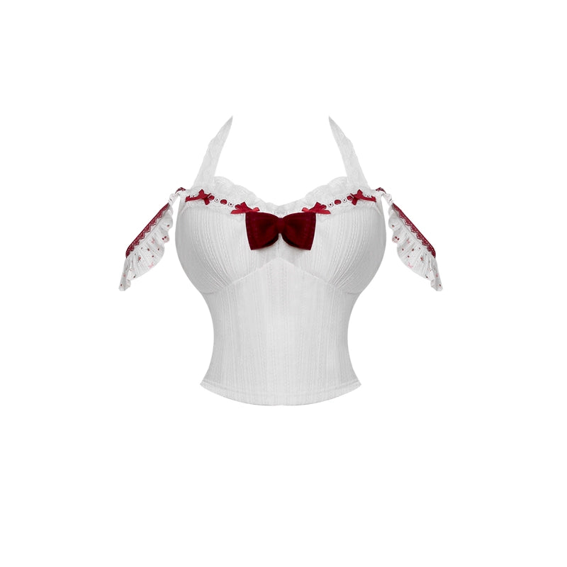 Serendipity Dessert Red Velvet Cami Cardigan Skirt Three Piece Set