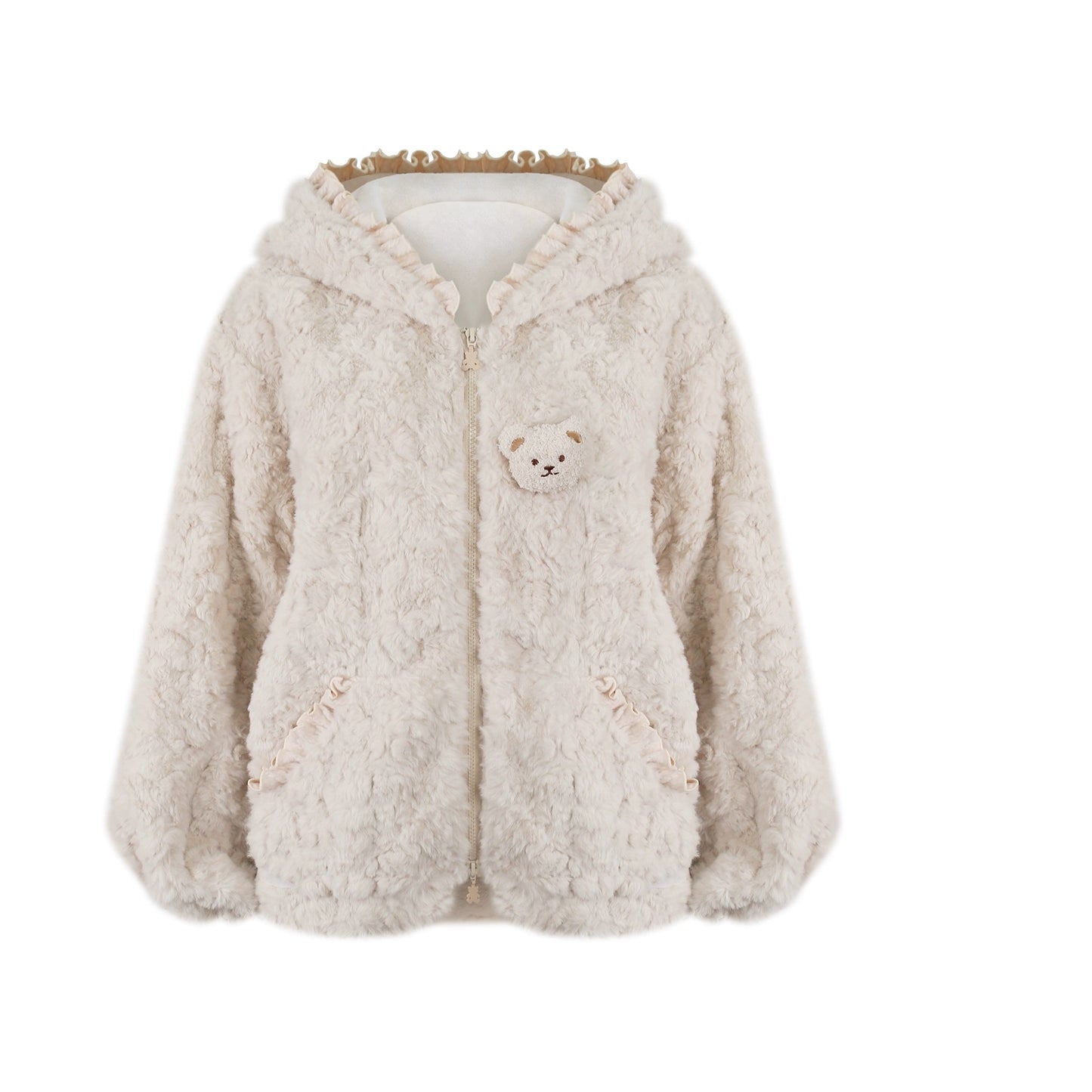 Serendipity Little Bear Bakery Sweater Hoodie Brown Overalls Three Piece Set