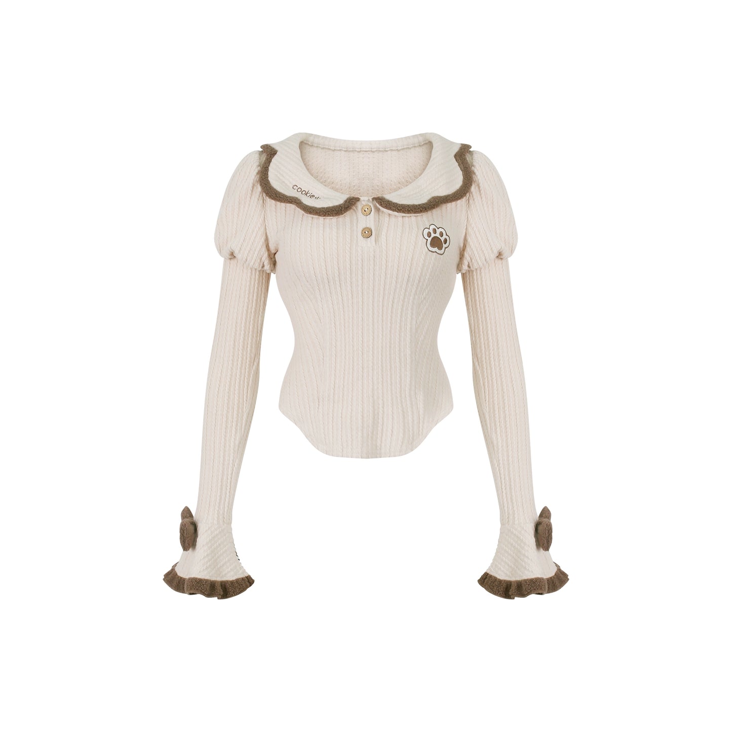 Serendipity Little Bear Bakery Sweater Hoodie Brown Overalls Three Piece Set