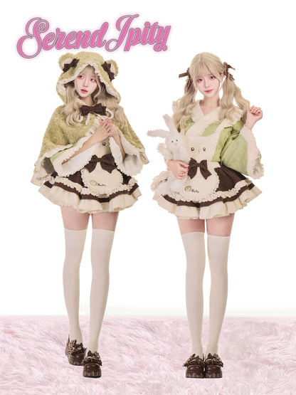 Two women in matching outfits with 'Serendipity' branding on a white background.