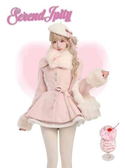 Serendipity Pink Heiress Cardigan Dress Coat Three Piece Set