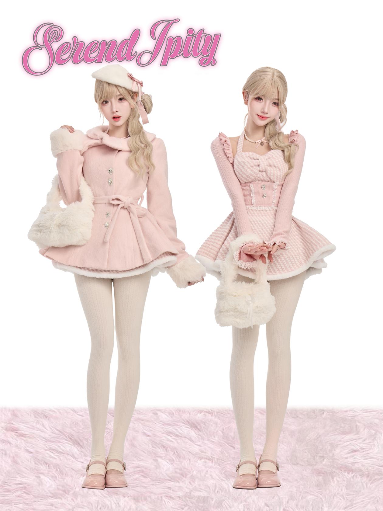 Serendipity Pink Heiress Cardigan Dress Coat Three Piece Set