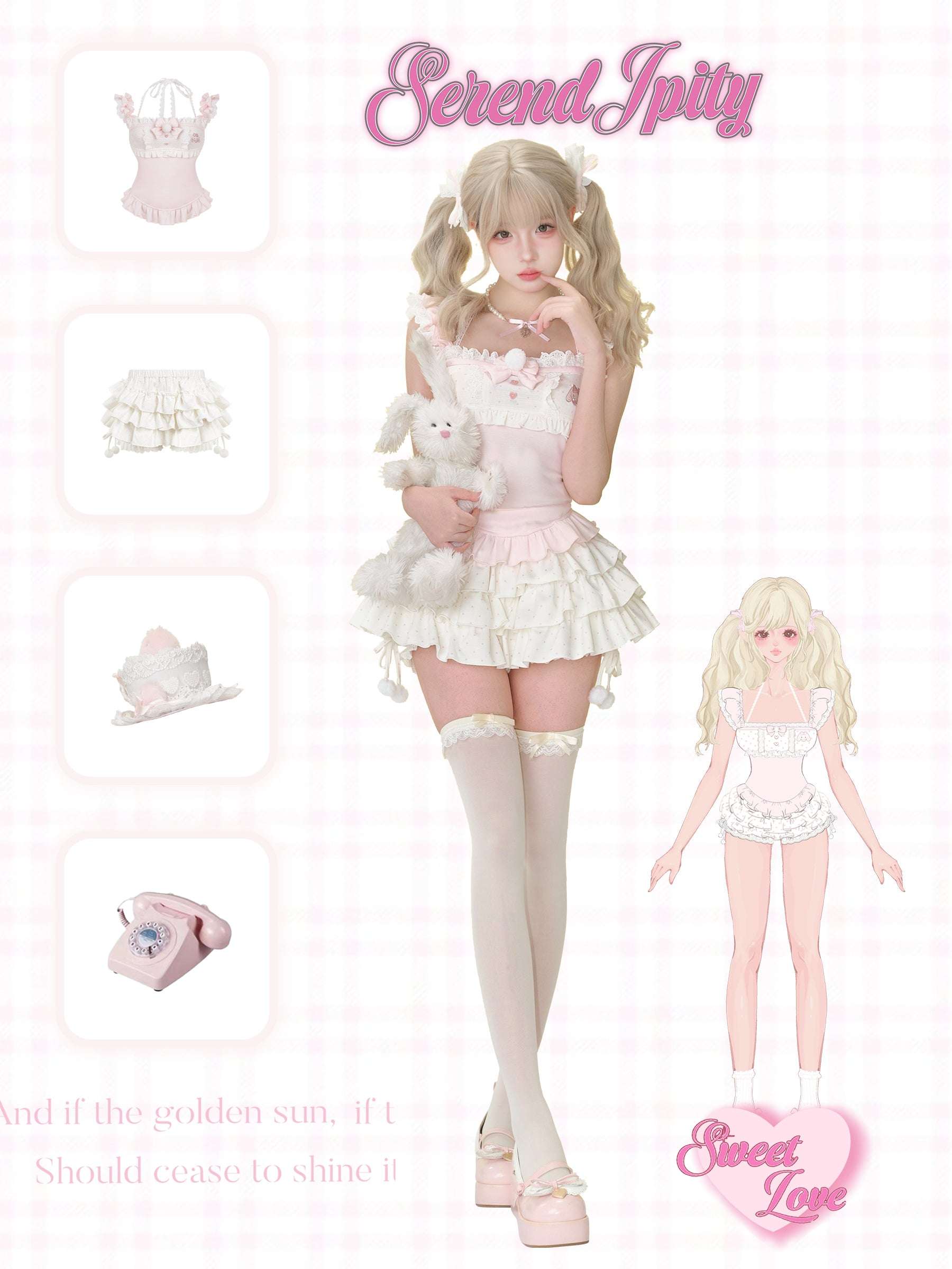 elastic white bloomers turned cake-layered skirt