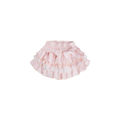 Pink frilly skirt on a white background