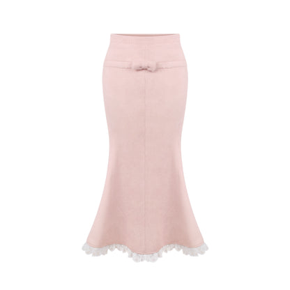 Serendipity Snow Romance Pink Sweater Coat Skirt Three Piece Set