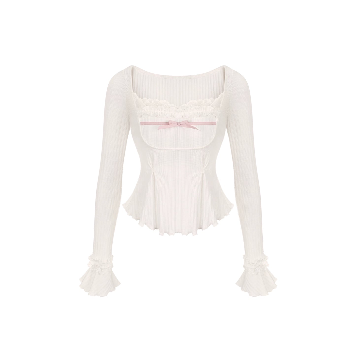 Serendipity Snow Romance Pink Sweater Coat Skirt Three Piece Set