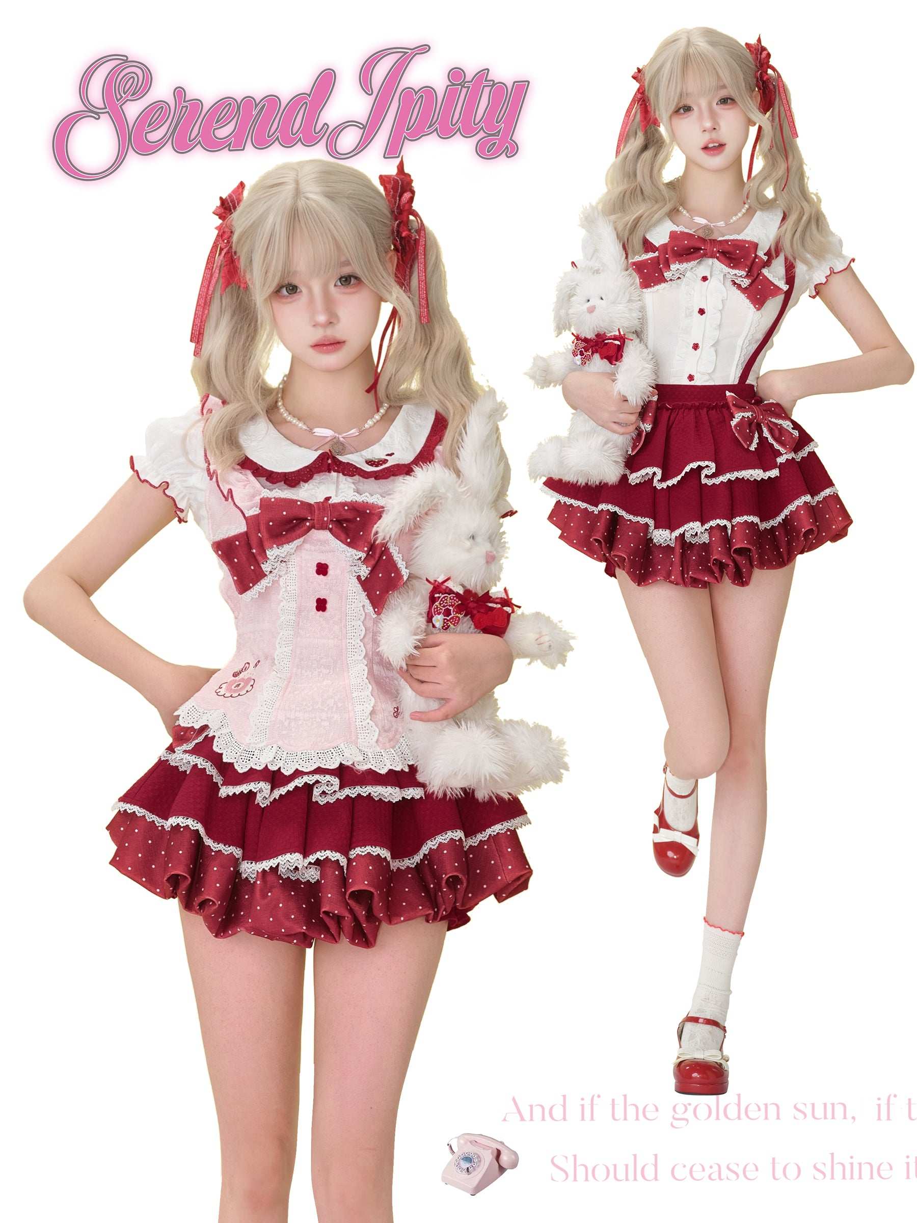 pink vest with cake embroidery and lace rims