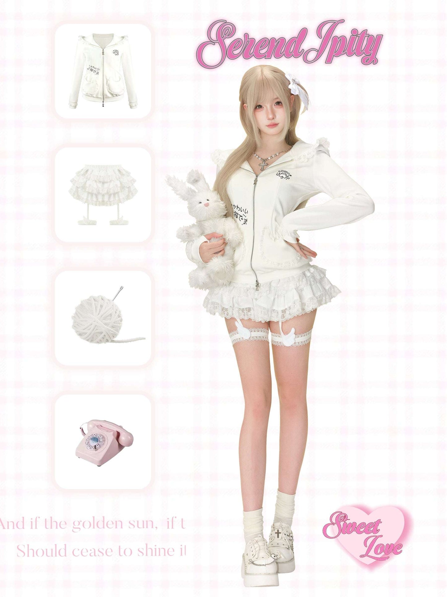 Person in a white outfit with accessories