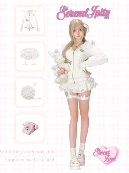 Person in a white outfit with accessories