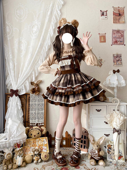 Thousand Trees Caramel Cocoa Brown Dress Cape Two Piece Set