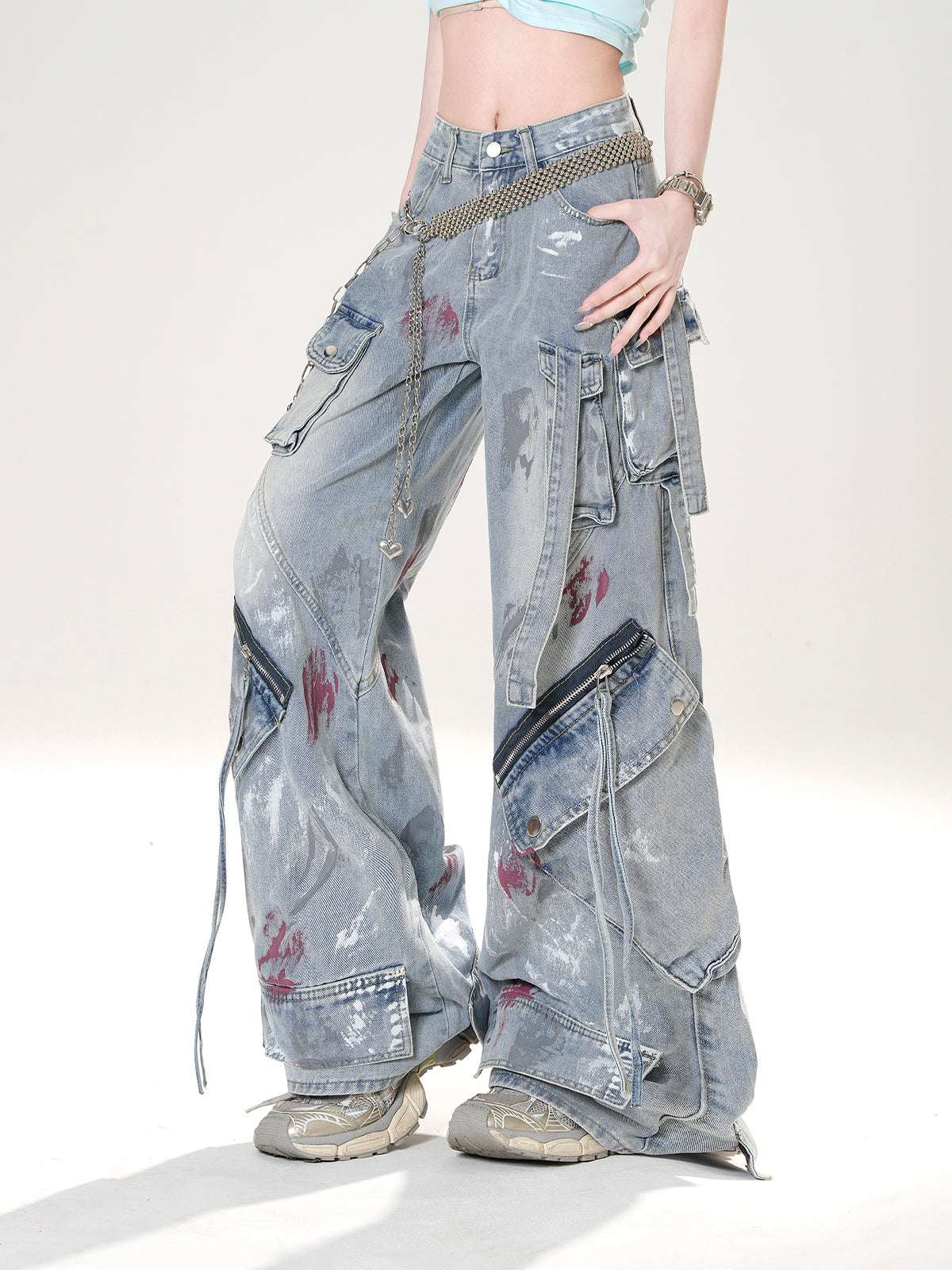 Young Eyes Sydney Coast Blue Black Baggy Jeans