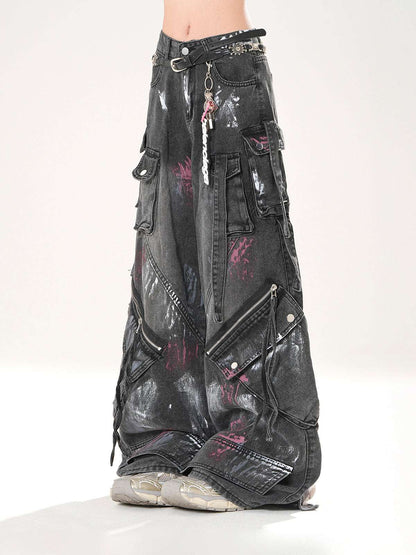 Young Eyes Sydney Coast Blue Black Baggy Jeans