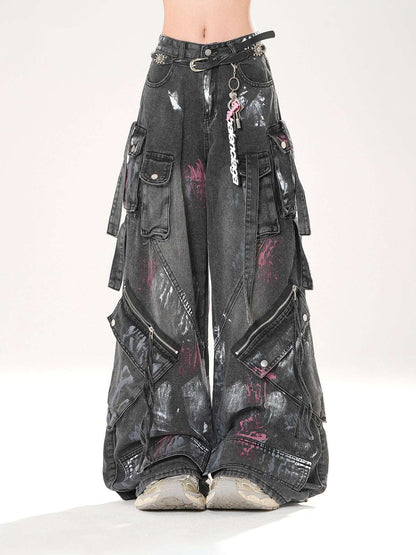 Young Eyes Sydney Coast Blue Black Baggy Jeans