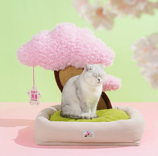 Under the Sakura Tree Peaceful Cherry Blossom Decoration Cats Dogs Pets Beds House Scratching Post